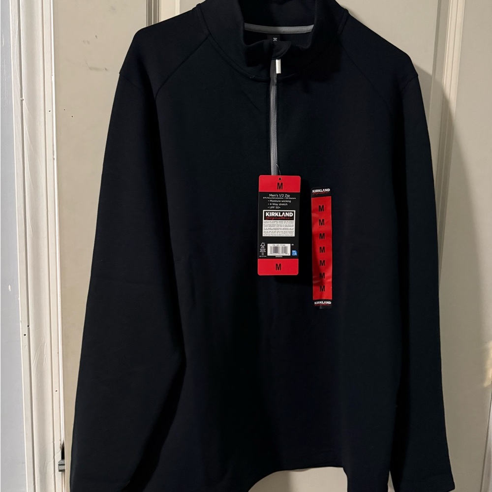 Kirkland Signature Men's Zip Up Black Sweater